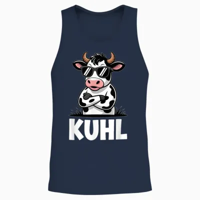 Kuhl Coole Kuh Bauer Lustiges Landwirtschaft Unisex Tank Top - Navy