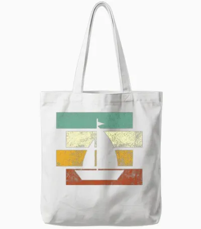 Sailing Retro Tote Bags - White