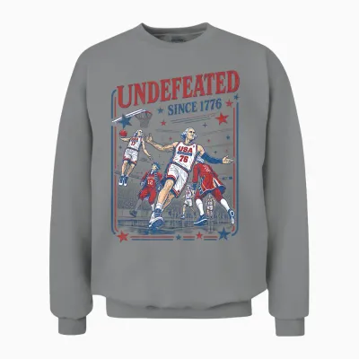 4th of July Basketball Undefeated Since 1776 250 Years Unisex Sweatshirt - Sport Grey