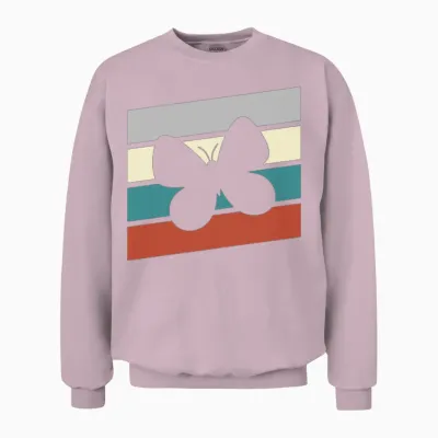 Butterfly Retro Unisex Sweatshirt - Light Pink