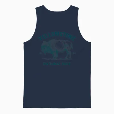 Yellowstone Bison Vintage Logo Unisex Tank Top - Navy