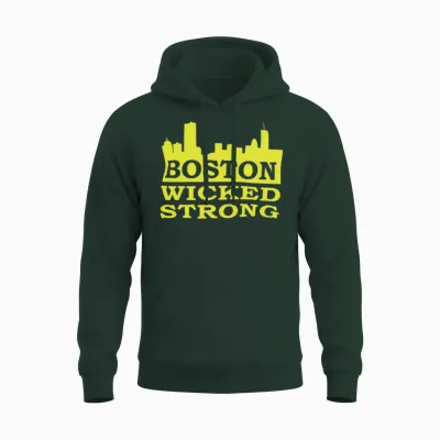 Boston Wicked Strong Marathon Boston Marathon Bost Unisex Hoodie - Forest