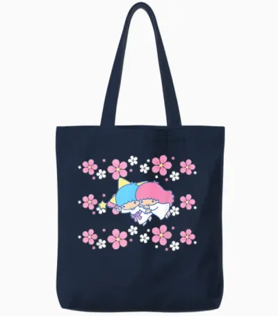 Little Twin Stars Tropical Flowers Tote Bags - Navy