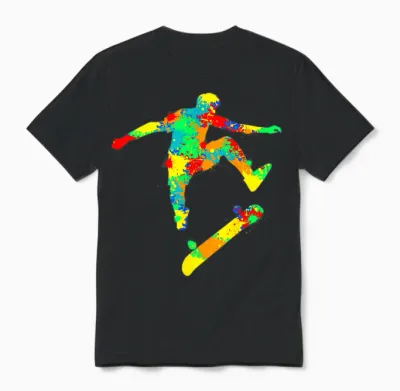 Skateboard Skater Stunt Skateboarding Boys Kids Men Unisex T-Shirt - Black