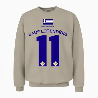 Griechenland Party Trikot Malle Party-Urlaub Unisex Sweatshirt - Sand