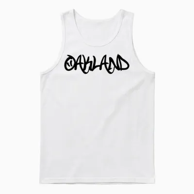 Oakland Graffiti Unisex Tank Top - White