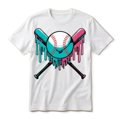 Baseball Drip Sprinkles Baseball Bat and Baseball Unisex T-Shirt - White