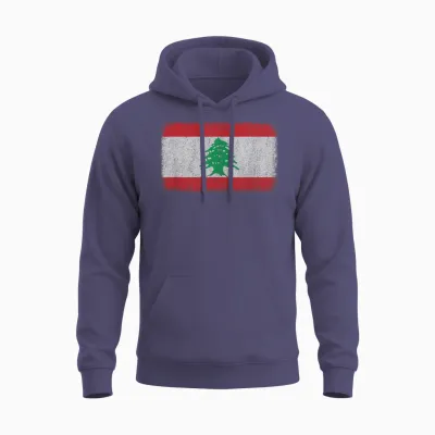 Lebanon Flag Pattern for Men, Women, Unisex Hoodie - Heather Sport Dark Navy