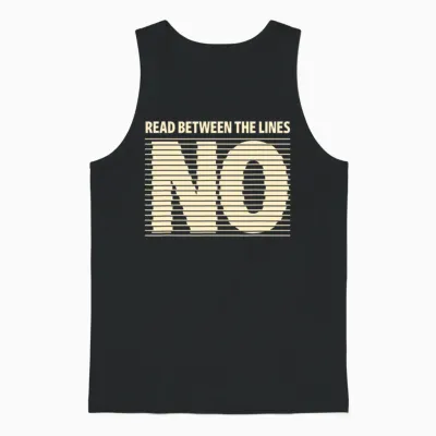 Read Between the Lines - Hidden Message Design Unisex Tank Top - Black