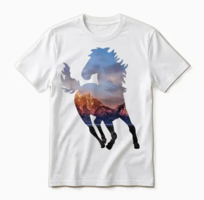 Wild Mustang Western Horse Gift for Horse Lovers Unisex T-Shirt - White
