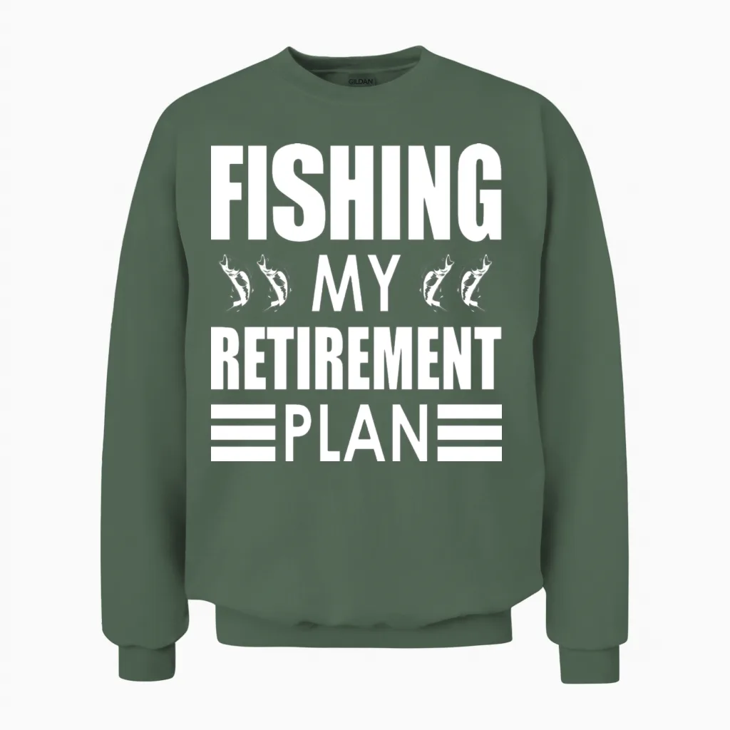 Fishing Retirement Unisex Sweatshirt in Military Green