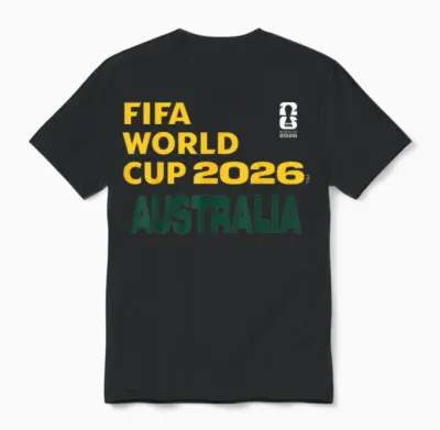Fifa World Cup26 Australia Block Letters Unisex T-Shirt - Black