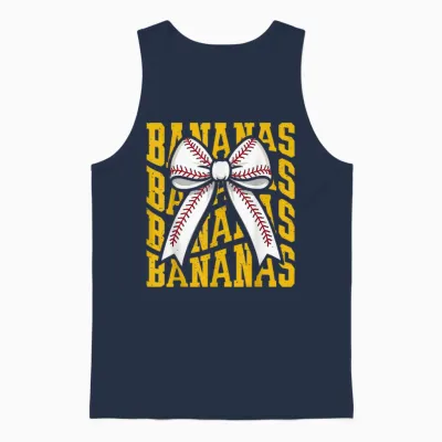 Retro Bananas Last Name Coquette Bow Women Girls Unisex Tank Top - Navy