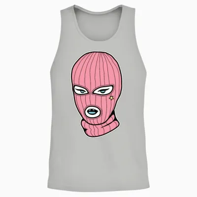 Pink Ski Mask Balaclava Rosa Girlie Woman Unisex Tank Top - Ash