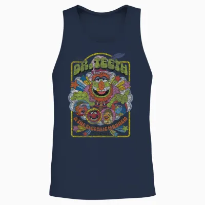 The Muppets - Dr Teeth Unisex Tank Top - Navy