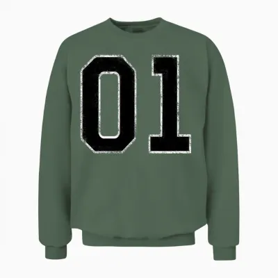Lee 01 Orange Distressed Orange Graphic Unisex Sweatshirt - Military Green