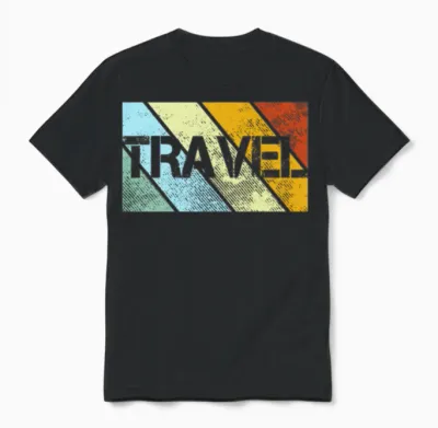 Travel Retro Unisex T-Shirt - Black