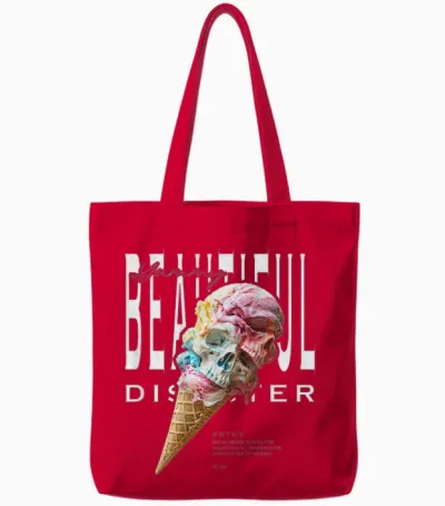 Urban Hip Hop Y2k Vintage Retro Backprint Streetwear Ice Tote Bags - Red