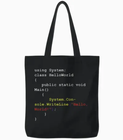 Programmer Coder Tote Bags - Black