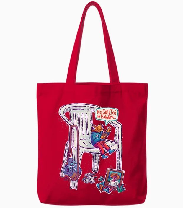 Sillas Blancas Puerto Rico Sapo Concho Bandera Boricua Tote Bags in Red