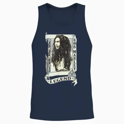 Bob Marley Legend Schriftrolle Unisex Tank Top - Navy