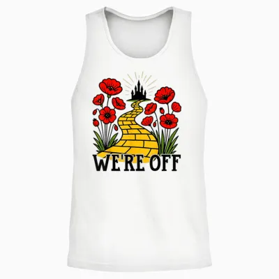 We're off Yellow Brick Road Shirt Witch Halloween Costume Unisex Tank Top - White