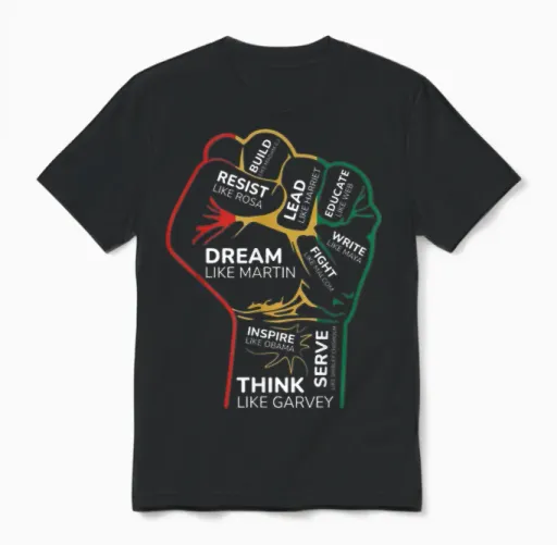 Juneteenth 1865 African Leader Unisex T-Shirt in Black
