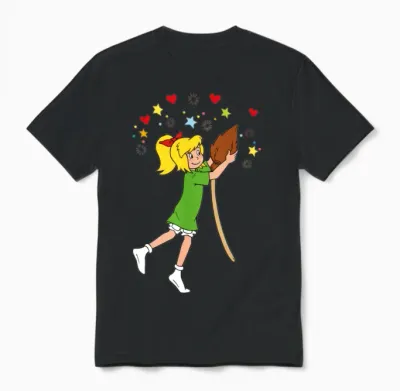 Bibi Blocksberg Dancing with Broom Unisex T-Shirt - Black