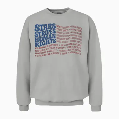 Stars and Stripes and Human Rights Patriotic Usa Unisex Sweatshirt - Ash