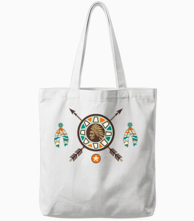 Native American 1 Tote Bags in White