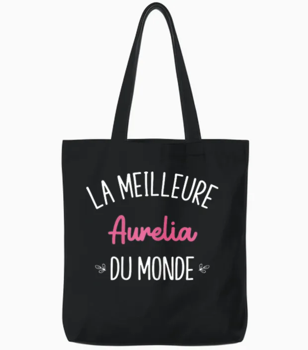 Femme Humour Cadeau Personnalisé Bff Prénom Aurelia Tote Bags in Black