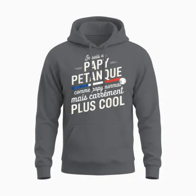 Je Suis Un Papy Pétanque Carrément Plus Cool Citation Drôle Unisex Hoodie - Charcoal