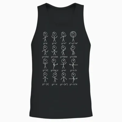 Maths I Stick Figures I Functions Equations I Mathematics T-Shirt, Black Unisex Tank Top - Black