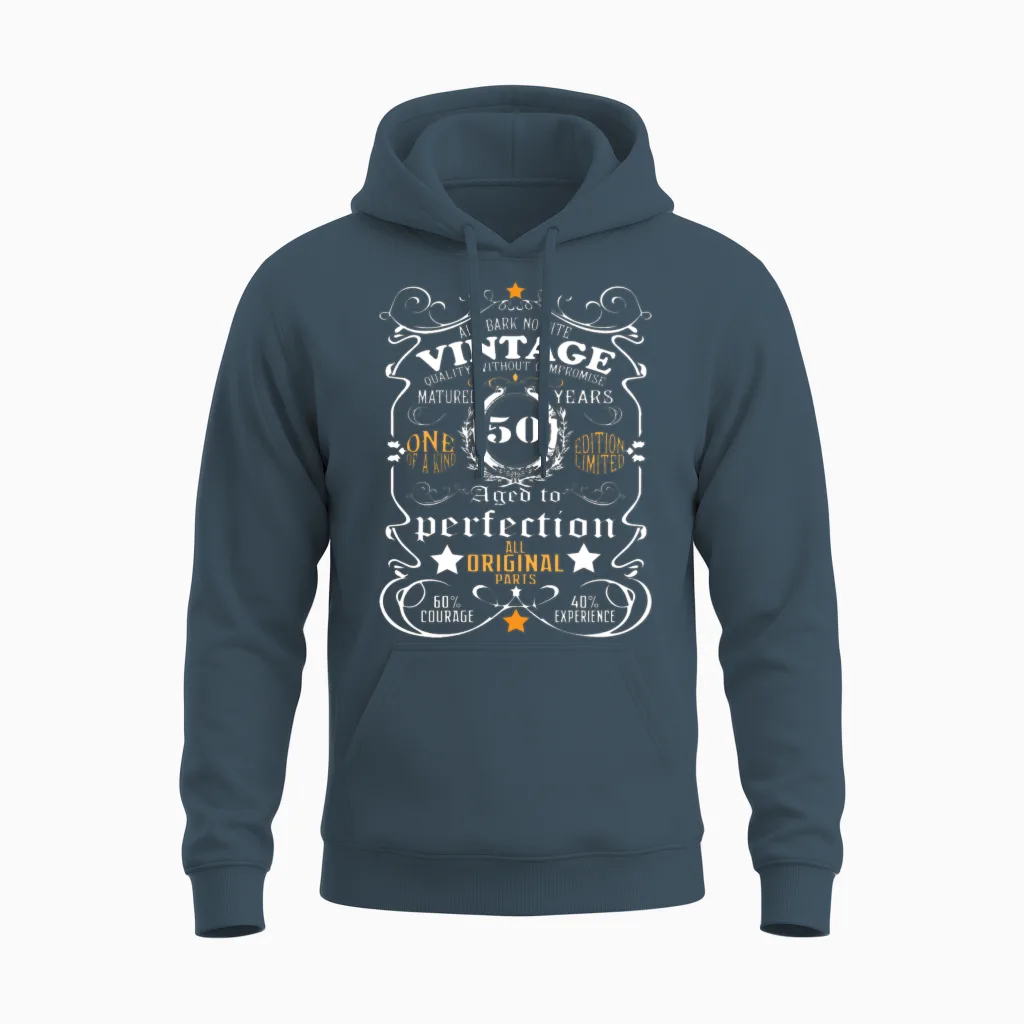 50th Birthday Shirt Vintage 50th Birthday Gift Unisex Hoodie in Dark Heather