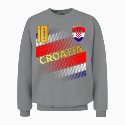 Croatia Flag Lovers of Croatian Pride T-Shirt, Black, S Unisex Sweatshirt - Sport Grey