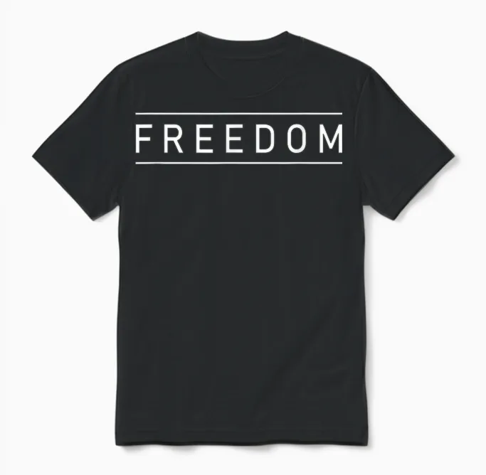 Freedom T-Shirt Patriotic Style Freedom Shirt Freedom Unisex T-Shirt in Black
