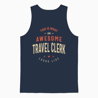 Funny Awesome Travel Clerk Job Occupation Unisex Tank Top - Navy