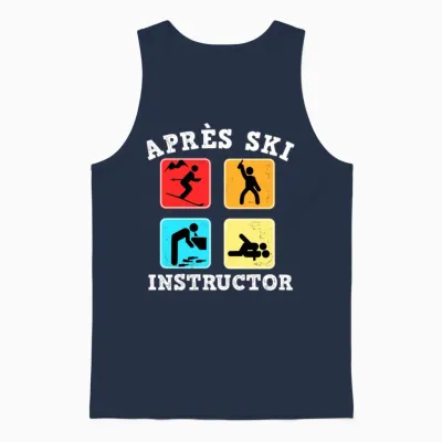 Apres-Ski Instructor for Crazy Skier Unisex Tank Top - Navy