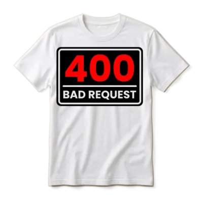 400 Bad Request in Red, Greyish White and Black Unisex T-Shirt - White