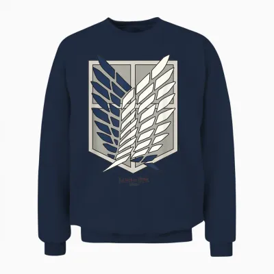 Attack on Titan Scout Regiment Shield Aot Anime Unisex Sweatshirt - Navy