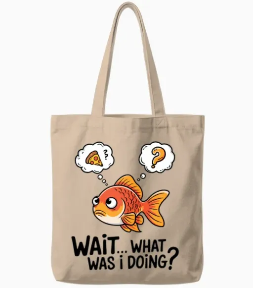 Funny Fish Tote Bags in Natural