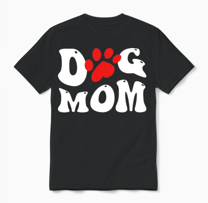 Dog Mom Unisex T-Shirt in Black