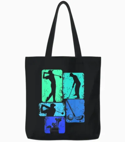 Golf Golfer Golfspieler Kinder Jungen Tote Bags - Black