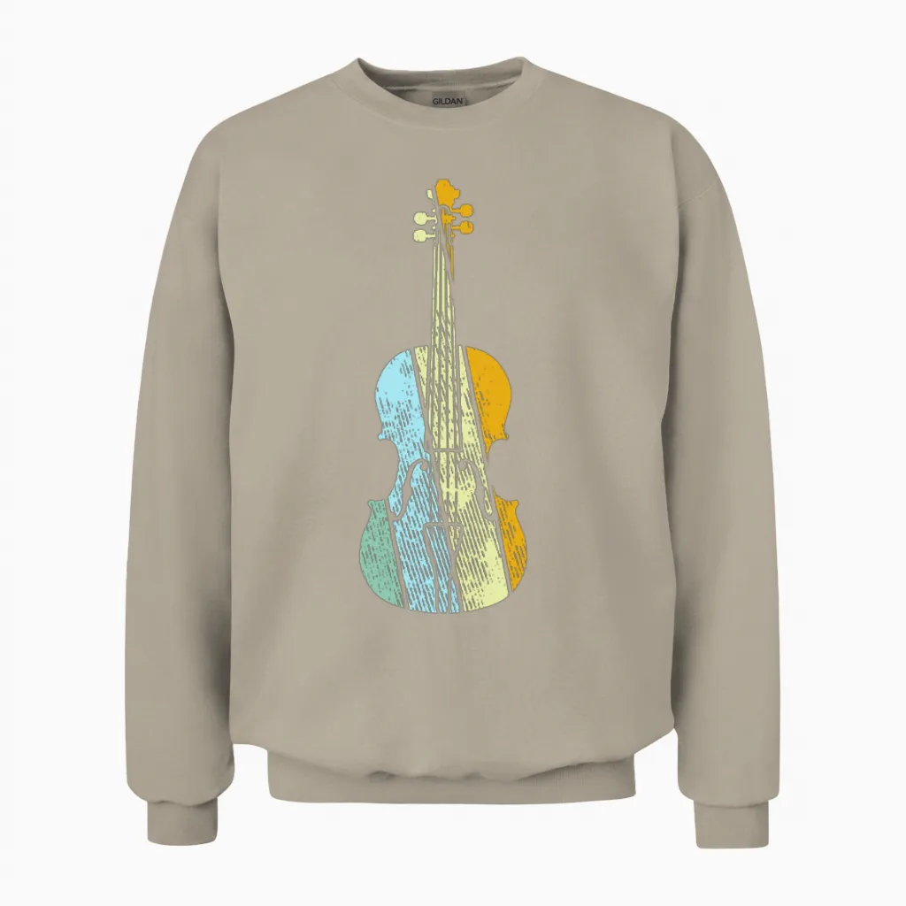 Violin Retro Unisex Sweatshirt - Sand