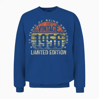 Vintage 1956 Limited Edition 70-Year-Old 70th Birthday Unisex Sweatshirt - Royal