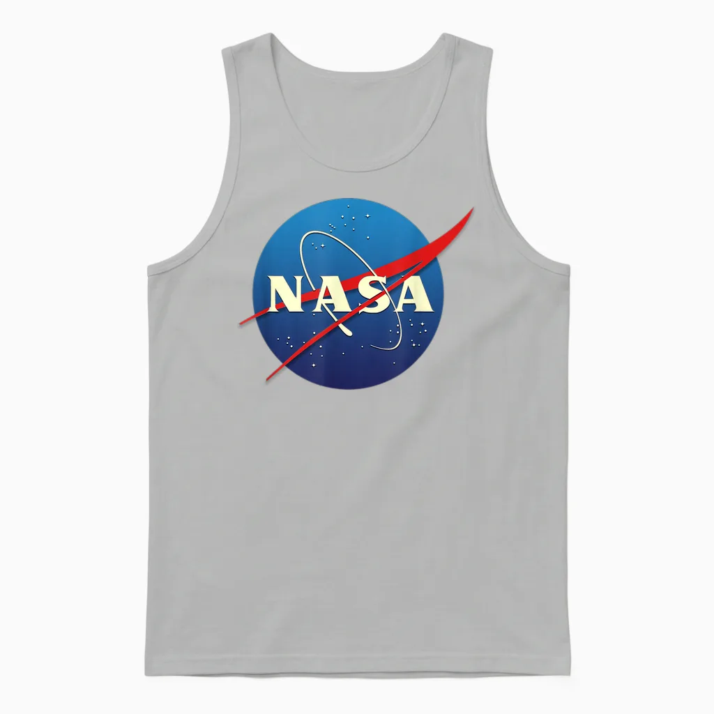 Official Nasa Logo - Modernized T-Shirt, Black Unisex Tank Top in Ash