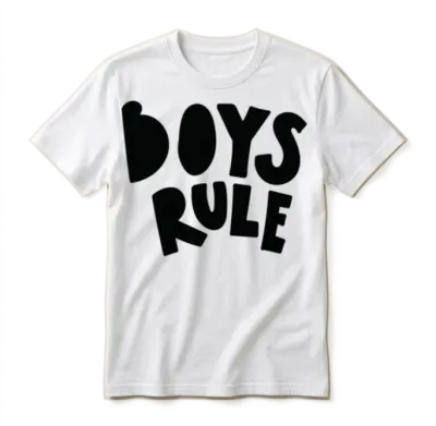 Boys Rule - Bold Statement Design Unisex T-Shirt - White