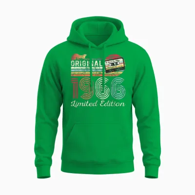 Original 1966 Geburtstag Gitarren Musiker Kassette Tape Unisex Hoodie - Irish Green