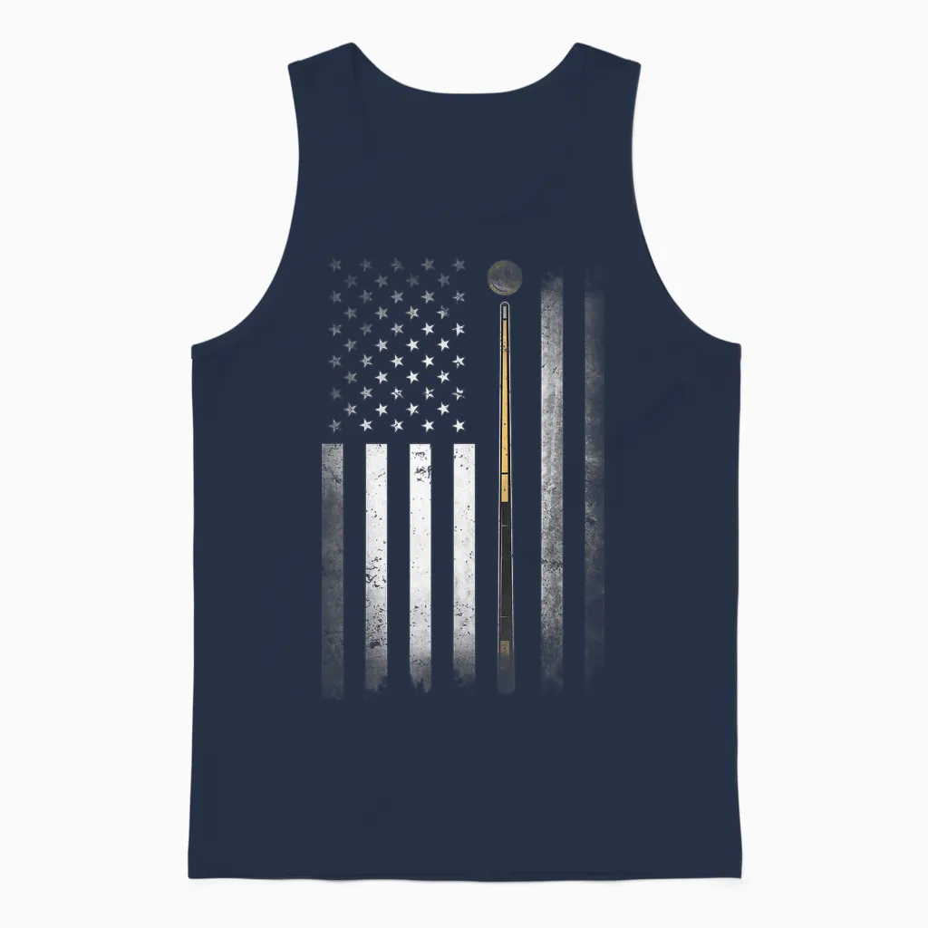 Billiards Pool Player Table Usa Us American Unisex Tank Top in Navy