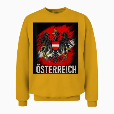 österreich Fan Shirt Trikot Austria Herren Damen Geschenk Unisex Sweatshirt - Gold